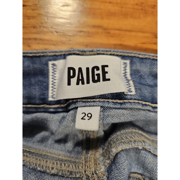 PAIGE Jeans Womens Manhattan Bootcut Sz 29 Medium Wash Denim Stretch EUC - Picture 11 of 11